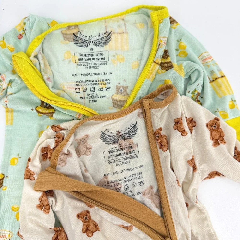 2‎ Free Birdees Bamboo Convertible Footie Pajama Lemonade Stand Bears